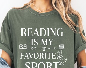 Teacher Reading Shirt, Silly Goose Book Shirt, Reading Is My Favorite Sport Shirt, Funny Book Lover Tee, Bookworm Graphic T Shirt,