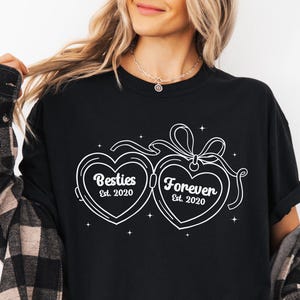 Custom Besties Shirt, Personalized Best Friend Gift, Matching BFF Outfit, Girls Trip Shirt, Best Friend Birthday Crewneck Funny Bestie Shirt