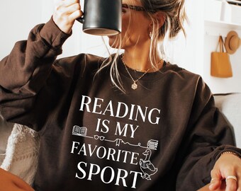 Bookworm Graphic Sweatshirt, Reading Is My Favorite Sport Shirt, Funny Book Lover,, Teacher Reading Shirt, Silly Goose Book Shirt