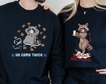 Funny Milk and Cookies Christmas Sweatshirt, Naughty Adult Holiday Tee Set, Raunchy Couple Gift