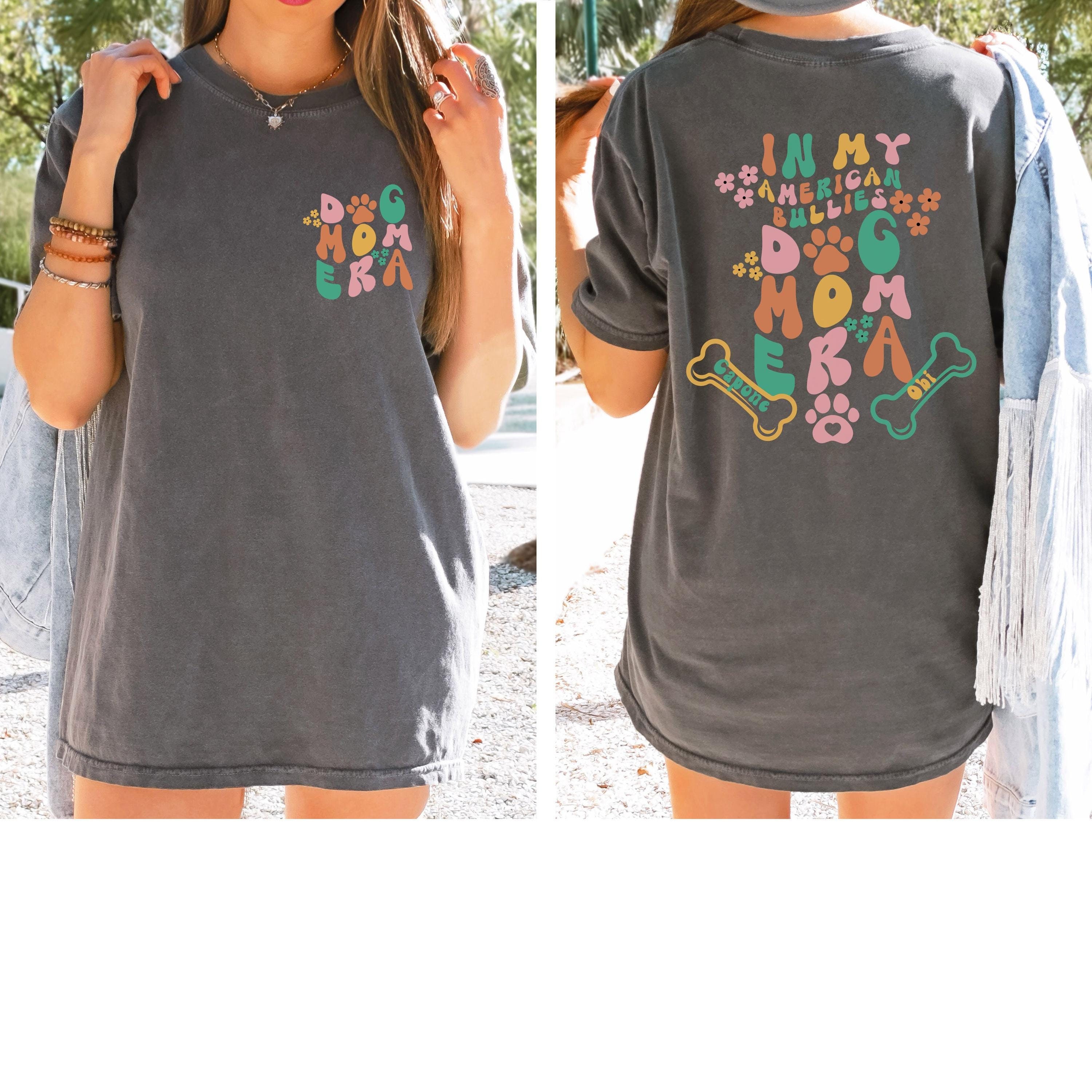 Dog Mom Shirt, Custom Dog Mama shirt, Dog Mom Gift, Retro Dog Shirt, Dog Lover Tee, American Bullies Mom Shirt, Pet Lover shirt Personalized