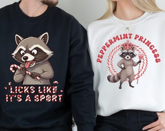 Funny Peppermint Christmas Sweatshirt, Raunchy Holiday Couple Shirt, Adult Humor Xmas  Licks Like It’s A Sport Shirt, Naughty Gift Idea