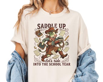 Western Teacher Shirt, Back To School Teacher Tee, Saddle Up Shirt, Cute Farm Animal Teacher Gift, First Day School Outfit