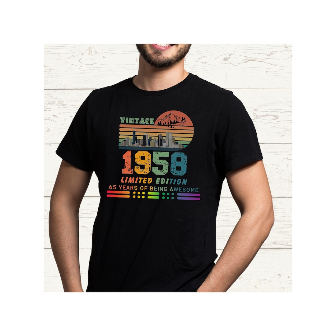 Vintage 1958 Tshirt, Birthday Year 1958. Born in 1958, 65 Years Old