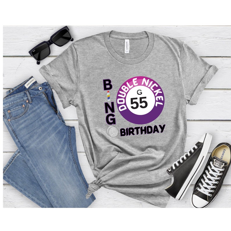 Double Nickel Bingo Birthday Shirt 55th Birthday Bingo Shirt Mama Mother Birthday Grandma Nana