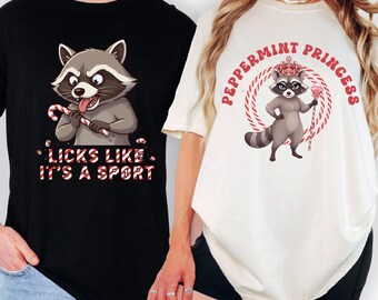 Funny Peppermint Christmas Shirt, Raunchy Holiday Couple Shirt, Adult Humor Xmas Tee, Licks Like It’s A Sport Shirt, Naughty Gift Idea