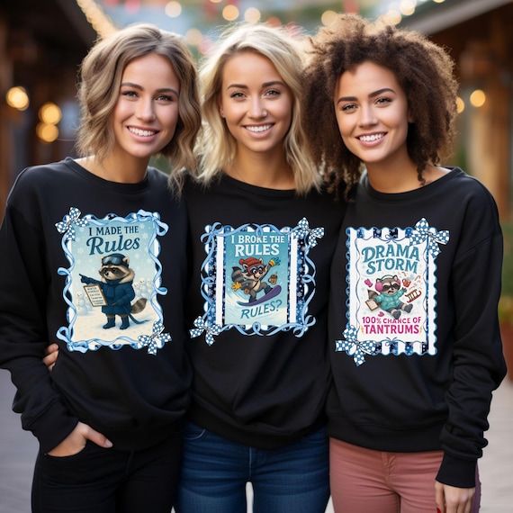 Funny Winter Sister Sweatshirts, Oldest Middle Youngest Crewneck