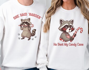 Funny Candy Cane Christmas Sweatshirt, Naughty Holiday Shirt for Couples, Raunchy  Dirty Xmas Shirt Gift, Adult Humor Shirt
