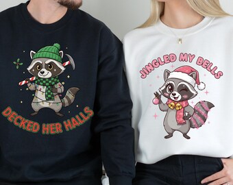 Funny Christmas Couple Sweatshirt, Decked Her Halls and Jingled My Bells, Naughty Holiday  Raunchy Gag Gift Idea