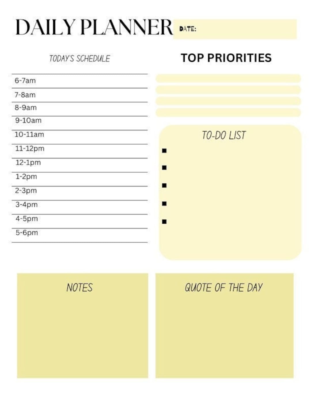Daily Planner Etsy