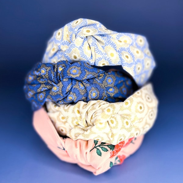 Top Knot Headbands Made from Rifle Paper Co Fabrics | 4 Colors