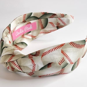 Baseball knotted headband, baseball accessories, baseball mom headband, handmade headband, women&#39;s headband, summer headband