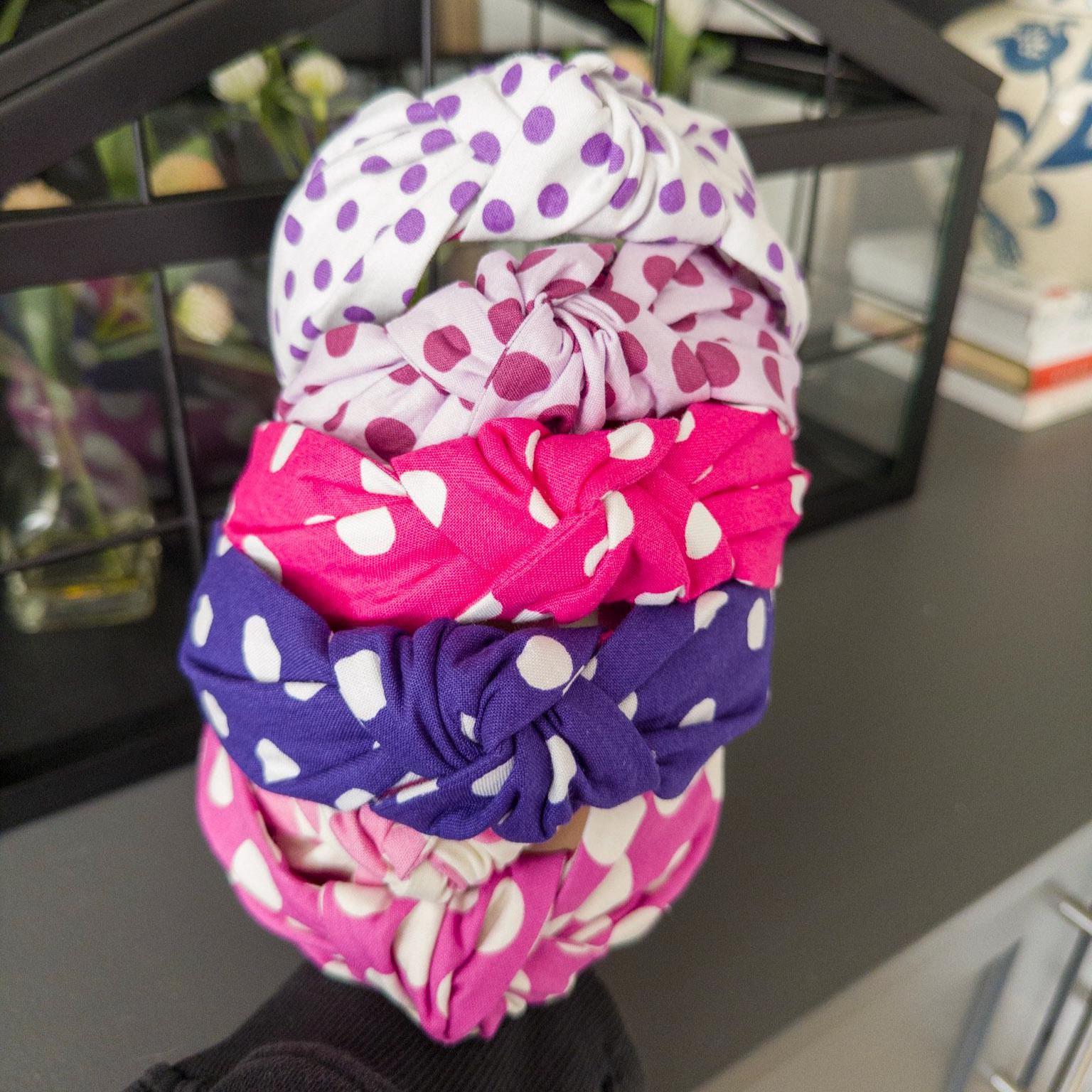 Purple and Pink Polka Dot Headbands | 6 Color Options | Comfortable - Etsy