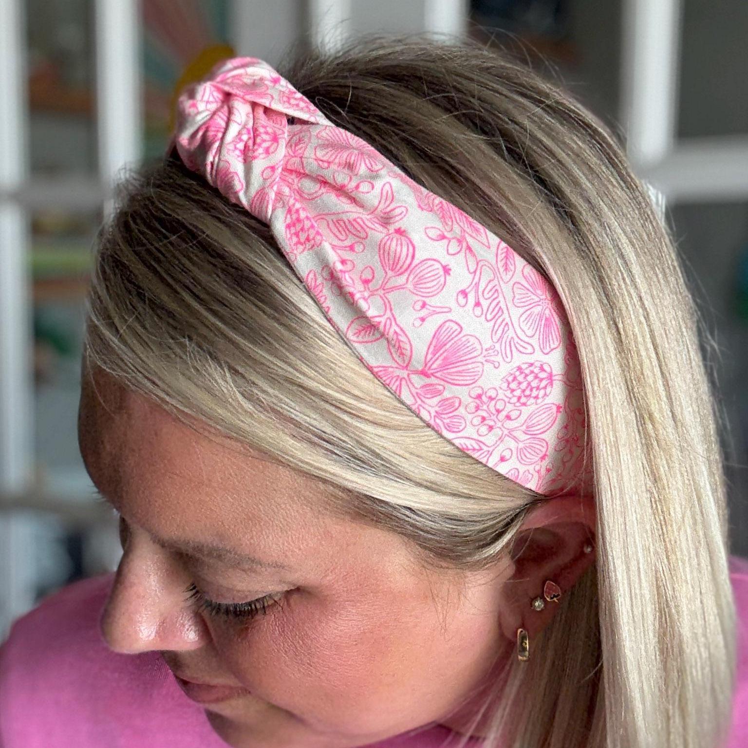 Rifle Paper Co. Floral Topknot Headband: Handmade Pink  display picture 1