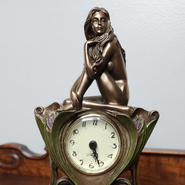 Bronzed Beautiful Girl Clock