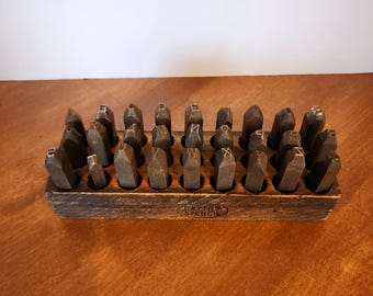 Antique Dayton Stencil Company Steel Alphabet Punch Set