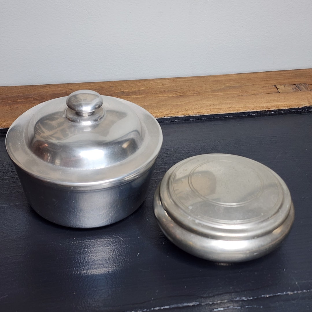 Vintage Pewter Small Bowls With Lids Set of 2 Etsy