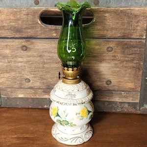 Miniature Floral Oil Lamp