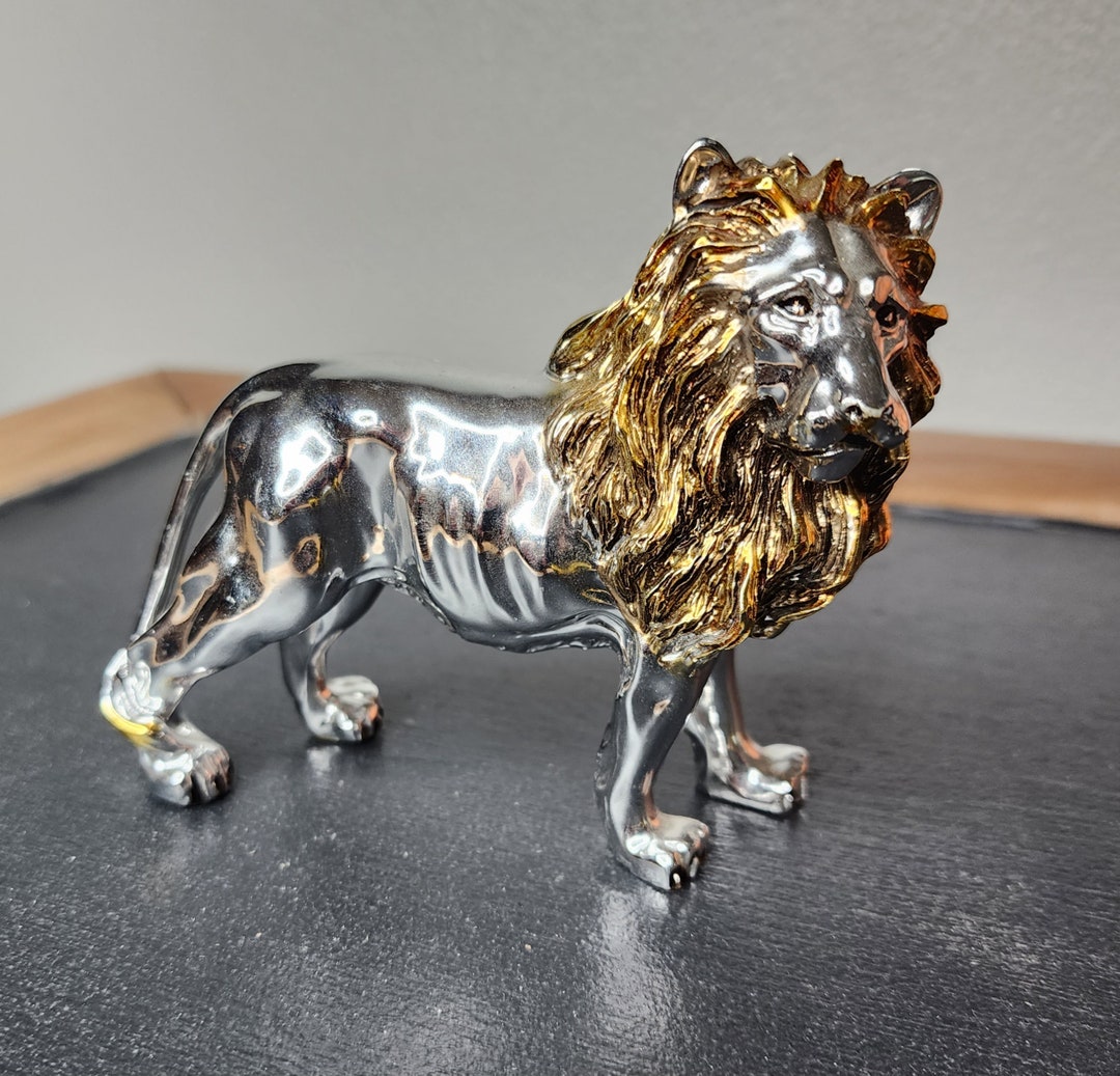 Lion of Judah Statue Gold & Silver From Jerusalem Etsy