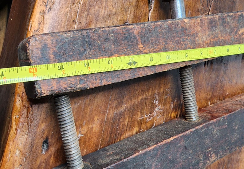 Large Antique Wooden Clamp Double Screw Woodworking Furniture Etsy
