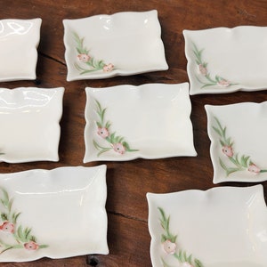 Vintage 3D flower dish plates made in Japan set of 8