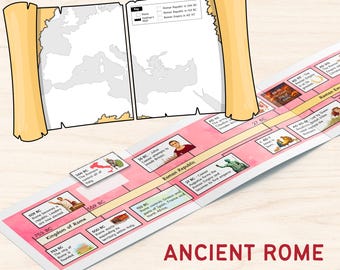 Ancient Rome Foldable Timeline, Colour Printable, Homeschool History Activity (Digital Download)