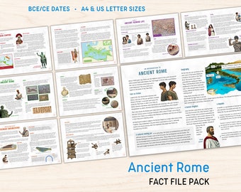 Ancient Rome Fact Files | BCE CE | Roman Empire History Learning Primary Education Homeschool Resource Printable Digital Download