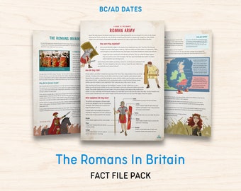 Romans in Britain Fact Files | BC AD | Digital Download | Educate Kids About Roman History Learning Education Homeschool Resource Printable