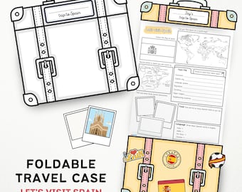 Spain Travel Case Foldable | Geography Creative Learning Kids Education Homeschool Activity Montessori Resource Printable (Digital Download)