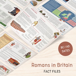 Romans in Britain Fact Files | BC AD | Digital Download | Educate Kids About Roman History Learning Education Homeschool Resource Printable