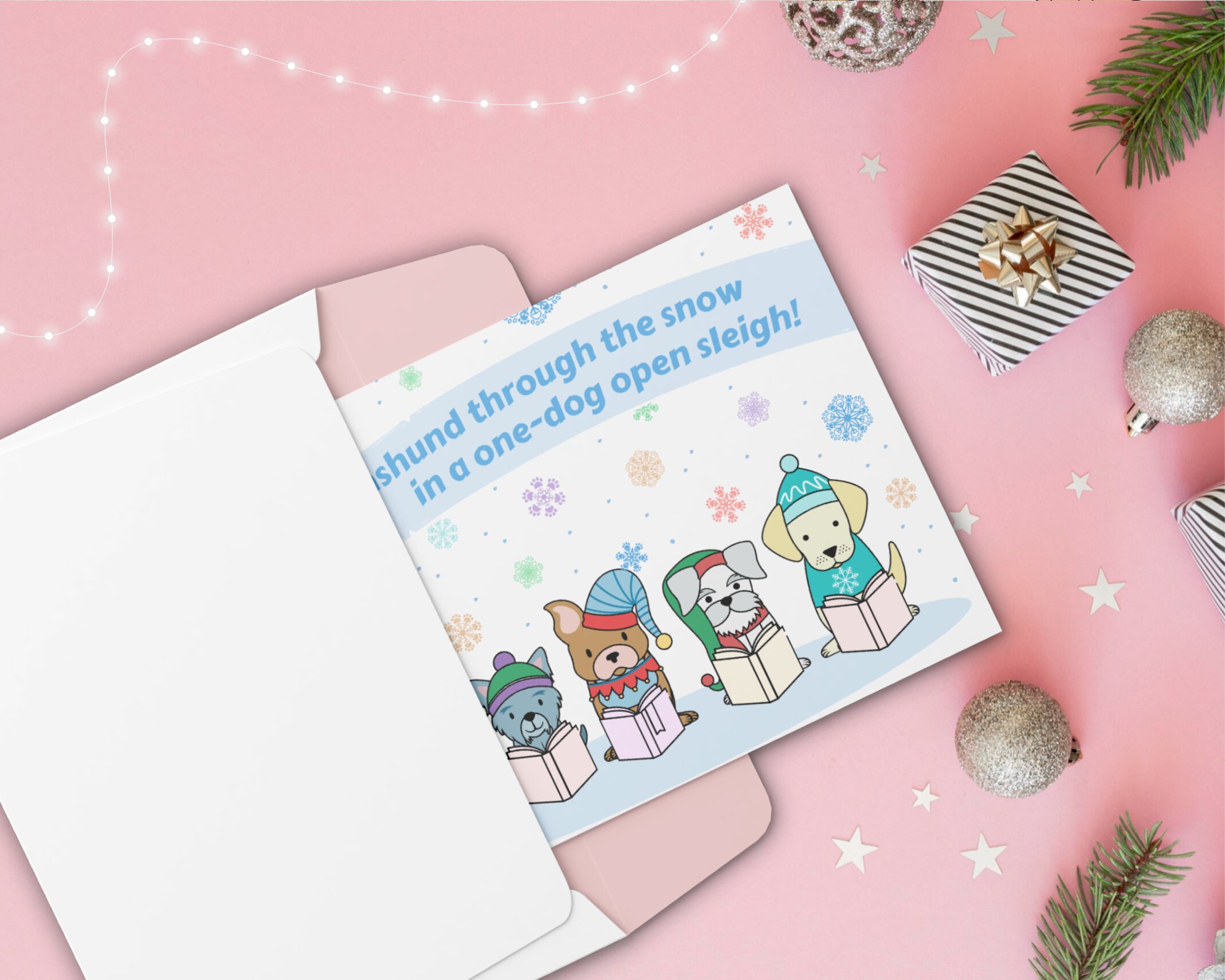 6 Printable Christmas Cards Dogthemed Christmas Cards, Colorful DIY