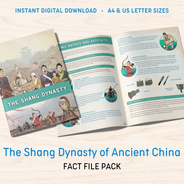 Shang Dynasty Fact Files | Ancient China Chinese History Learning Primary Education Home Schooling Resource Color Printable Digital Download