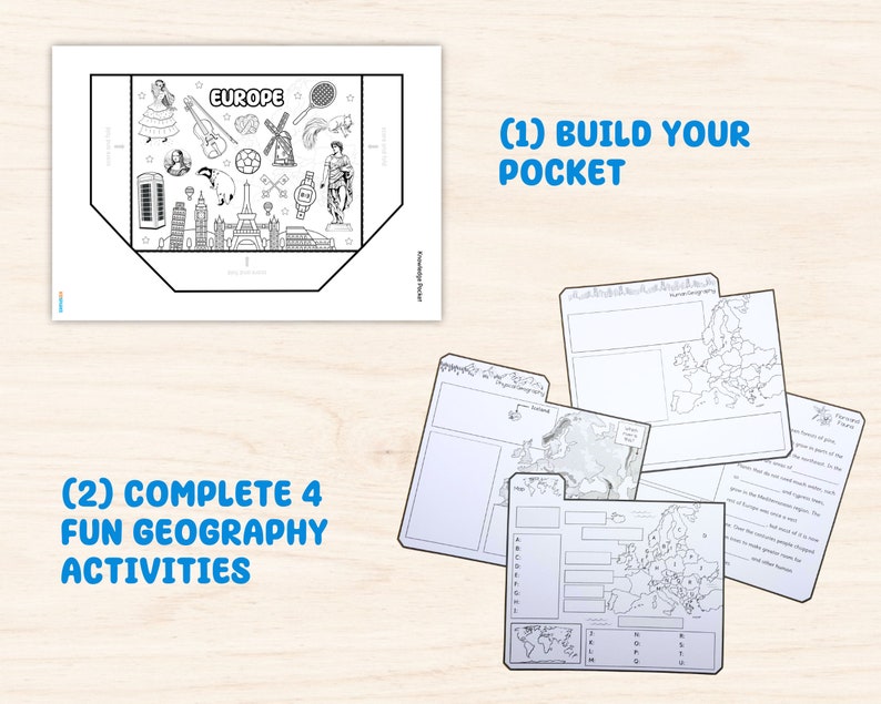 Europe Pocket Activity | Physical Human Geography Knowledge Kids ...