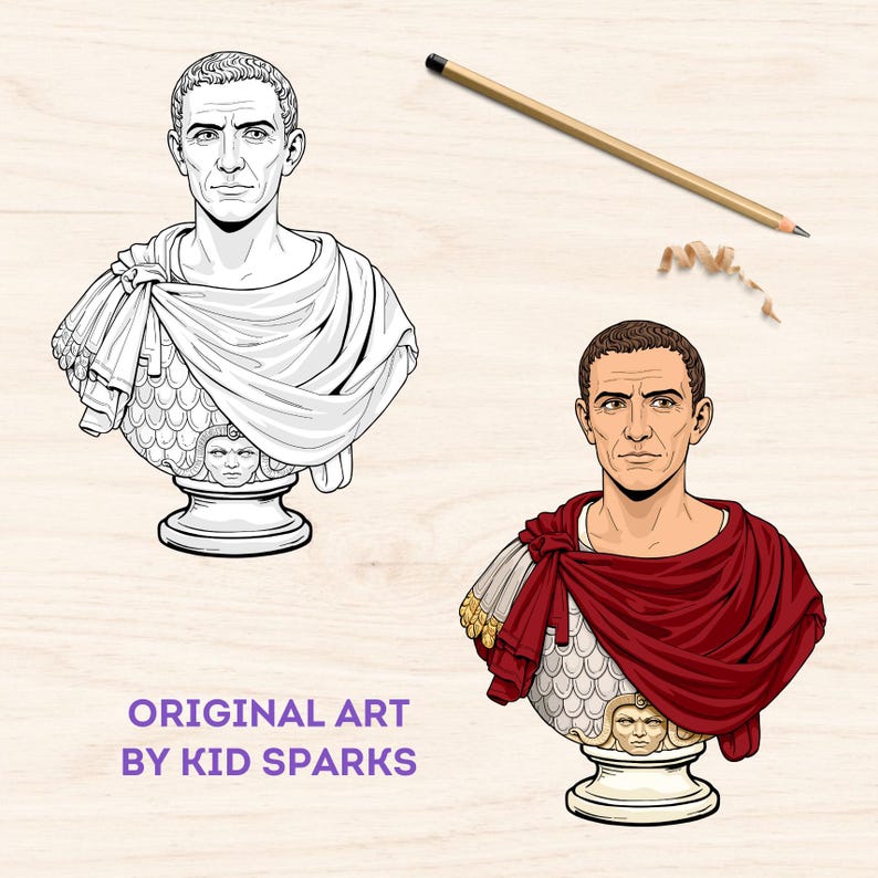 Roman Emperors Colouring Pages, Ancient Rome, European History Learning ...