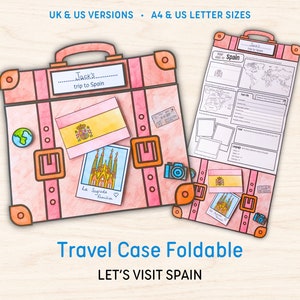 Travel Case Foldable Spain | Geography Creative Learning Kids Education Homeschool Activity Montessori Resource Printable Digital Download