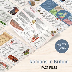 Romans in Britain Fact Files | BCE CE | Digital Download | Educate Kids About Roman History Learning Education Homeschool Resource Printable