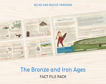 Printable Bronze Age and Iron Age Fact Files | Prehistoric Human History Learning Primary Education Homeschool Resource PDF Digital Download