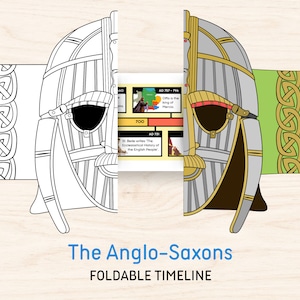 Printable Anglo-Saxons Timeline Foldable | AD & CE | Educate About British History Learning Education Homeschool Resource Digital Download