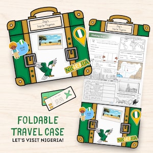 Nigeria Hopfällbar Reseväska Aktivitet, Geografi Lärande Utskrivbar (Digital Nedladdning)