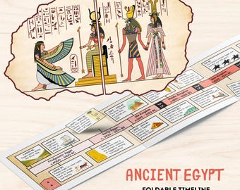 Cronología plegable imprimible del Antiguo Egipto: recurso educativo para niños sobre historia antigua (PDF, descarga digital).