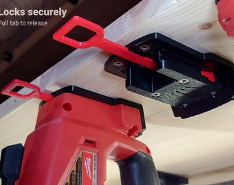 Soporte para herramientas con bloqueo MBKing M18 — Descarga digital (STL) / Impresión 3D / Compatible con Milwaukee M18