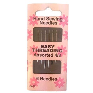 Easy Threading Hand Sewing Needles Size 4/8 Assorted - Pack of 6