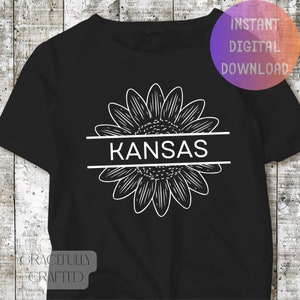 Kansas Sunflower PNG. Digital Download. Kansas Day T-Shirt Design.