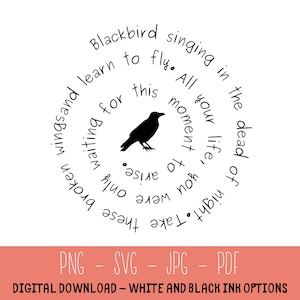 Beatles Lyrics. Blackbird Singing in the Dead of Night. PNG. SVG ...