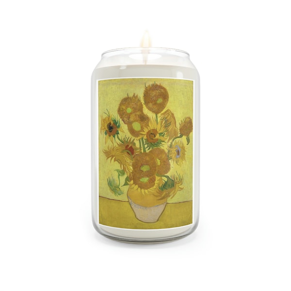 Van Gogh-Inspired Scented Candle with Beautiful Prints, Artistic Candle Featuring Van Gogh's Famous Paintings, Scented Candle 13.75 oz