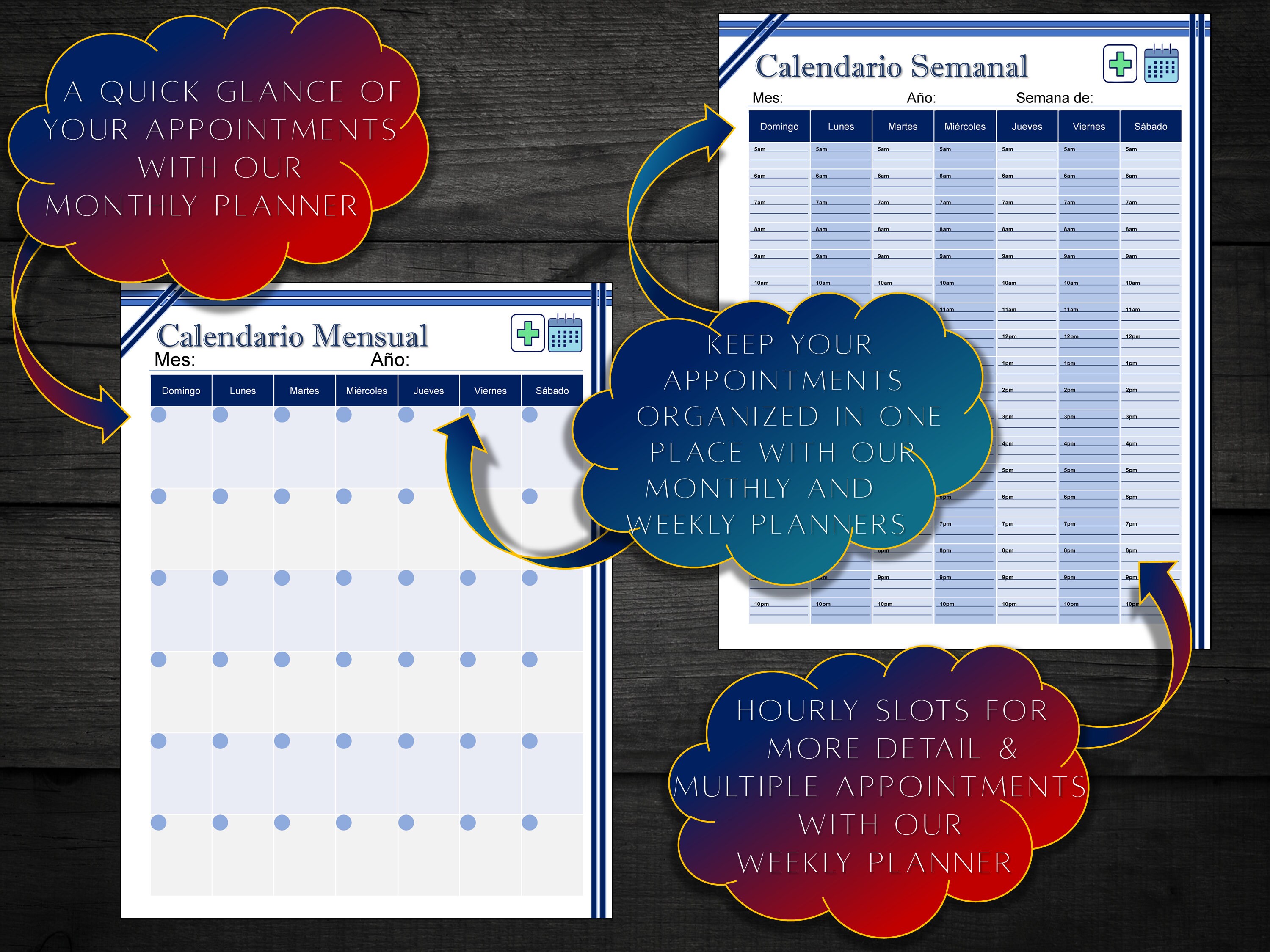 Spanish Medical Planner Printable Health Binder Health Planner PDF ...