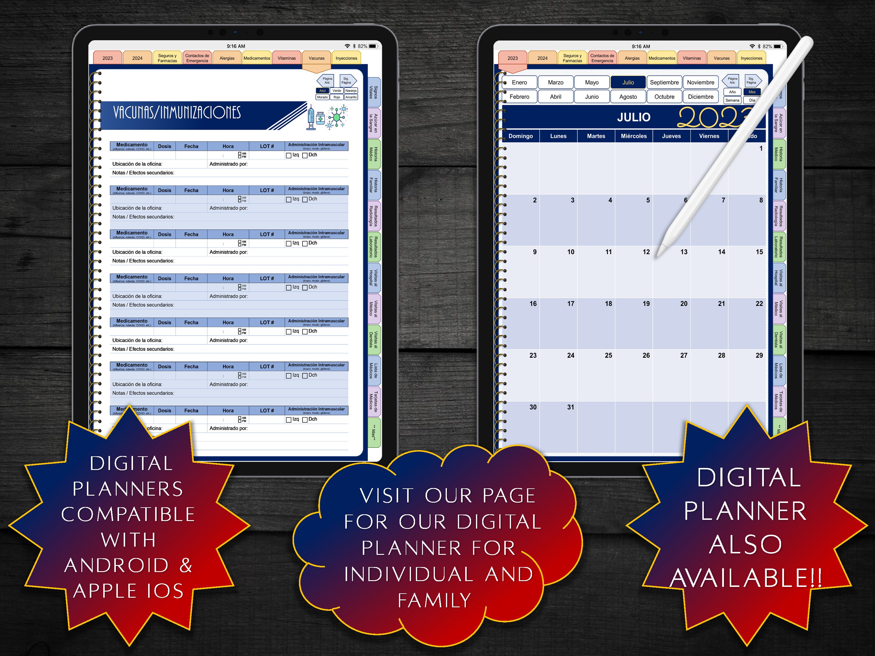 Spanish Medical Planner Printable Spanish Health Planner PDF Insurance ...