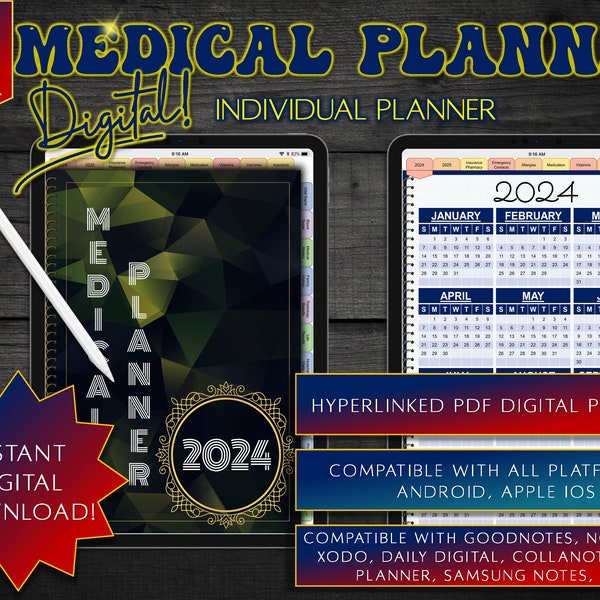 Printable Medical Planner Healthcare Binder Health Planner PDF Blood ...