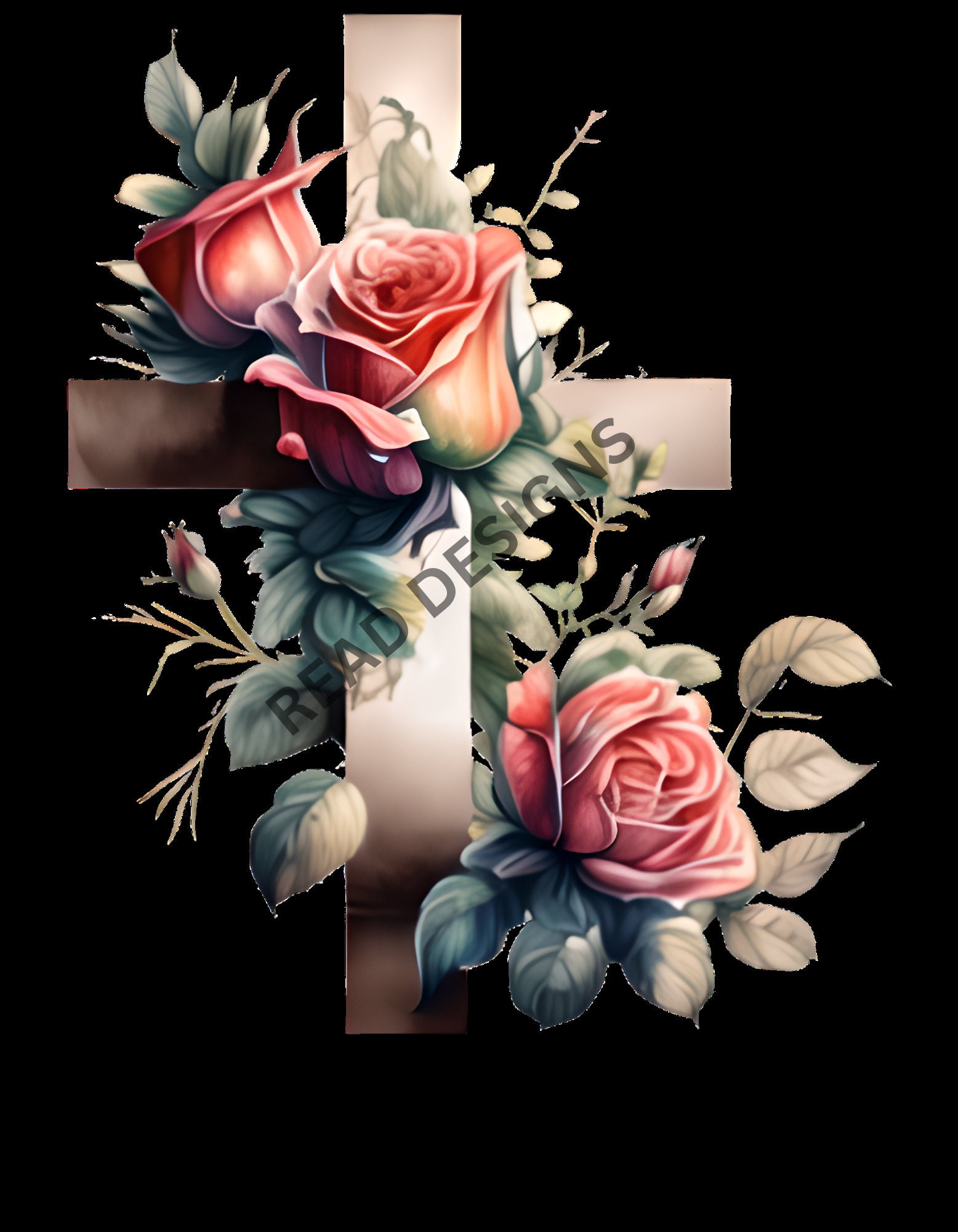 Blooms of Faith Floral Cross Wall Art for Spiritual Elegance - Etsy