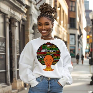 African American Juneteenth 1865 Sweatshirt Black Freedom LT15